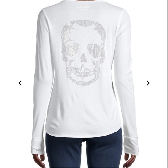 Zadig and Voltaire White long sleeve skull  Small - Picture 1 of 10